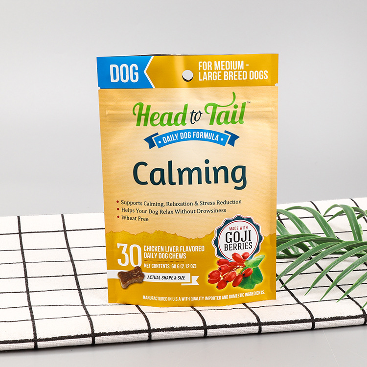 批发彩色宠物印花零食食品包装袋自封自立狗粮饲料袋塑料袋