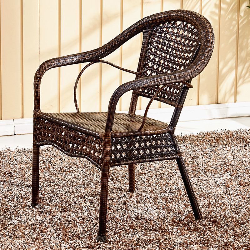 靠背椅單人藤椅家用滕編扶手椅子戶外餐椅陽台休閒座椅老人藤椅子