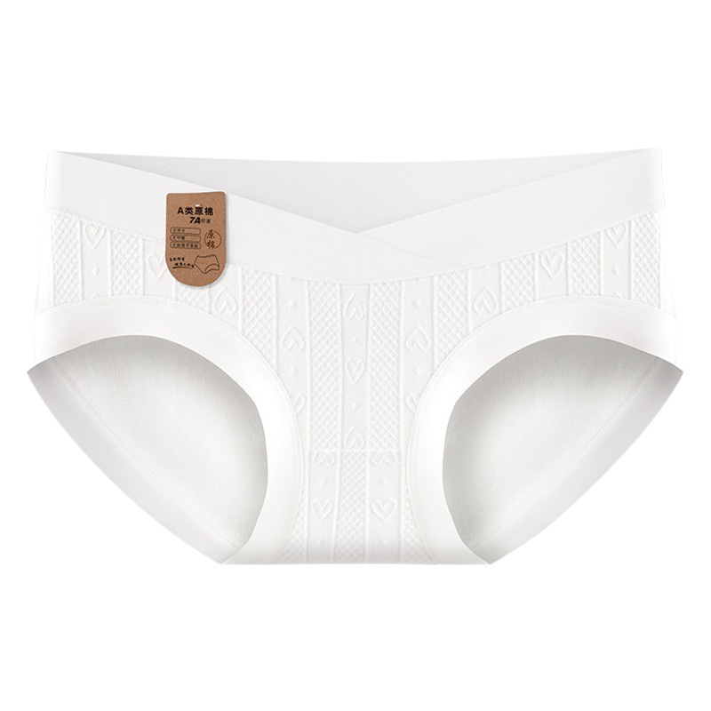7A algodón crudo antibacteriano mujeres embarazadas embarazo temprano y tardío cintura alta mujeres embarazadas no impresión y teñido ropa interior triangular de mujeres embarazadas no fluorescentes