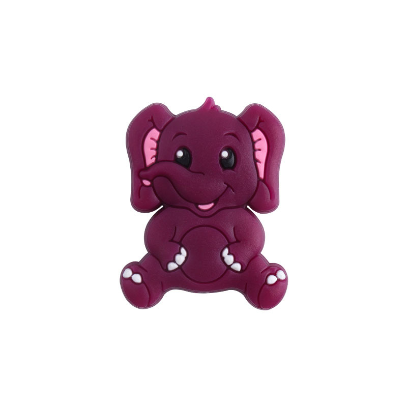 Creativo DIY bebé suministros de dibujos animados elefante cuentas de silicona juguete mordedor bebé molar chupete cadena pulsera Accesorios
