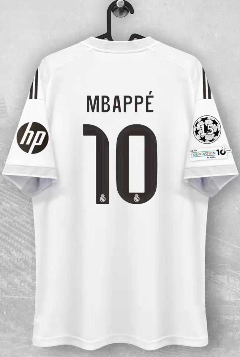 2526 camiseta de fútbol de La Liga, estrella del Real Madrid, Mbappé Vinicius, la misma camiseta impresa número mayorista transfronterizo