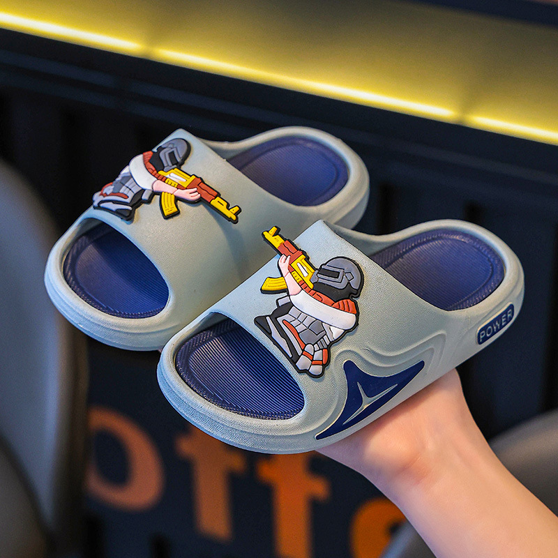 Niños comer zapatillas de pollo para niños verano 2025 nuevo antiderrapante en el hogar interior y exterior zapatillas silenciosas de dibujos animados suaves