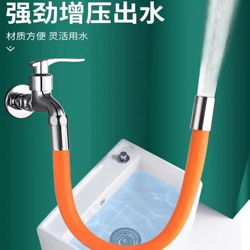 Rotatable and Bendable Basin Faucet, Single Cold Kitchen Sink Faucet, Vegetable Basin Faucet, Balcony Mop Sink Faucet
