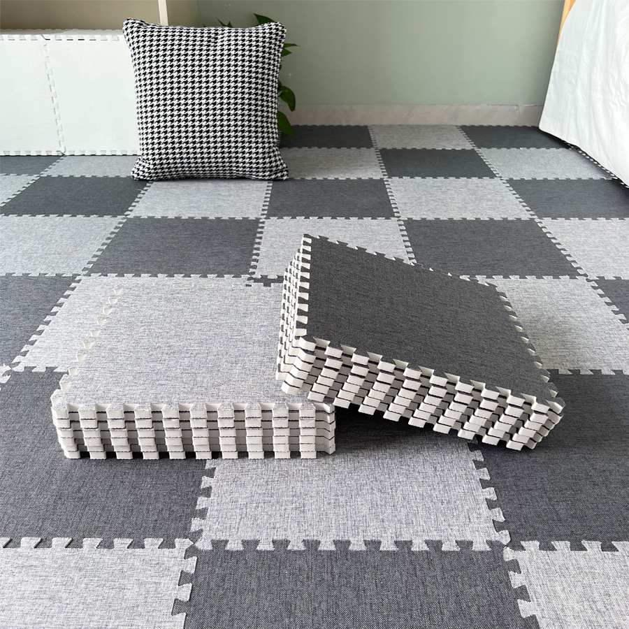 ✅ Linen Cotton Splicing Carpet Floor Mat Bedroom Living Room Ins Style Bedside Blanket Large Area Full Spread Kidsren's Crawling Mat