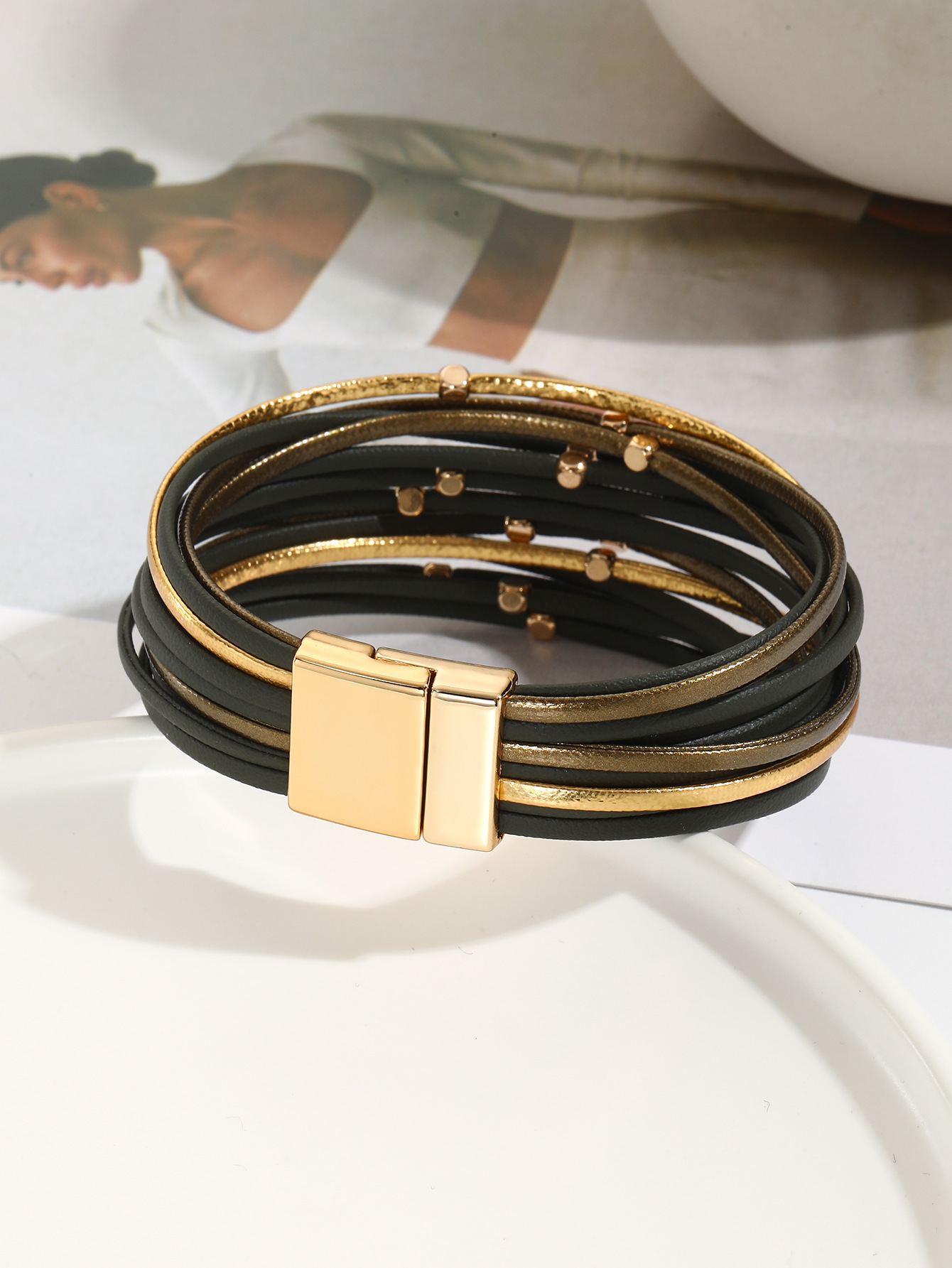 1 Piece Quantity Holiday, Daily Occasion Simple Style Geometric Pu Leather Women's Bracelets