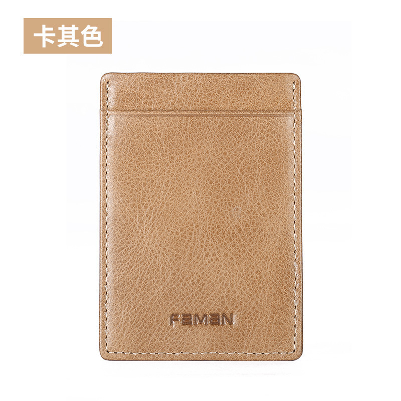 Fábrica al por mayor bolsas de tarjetas ultra delgadas de cuero para hombres bolsas de tarjetas de crédito compactas de tarjetas de autobús mini