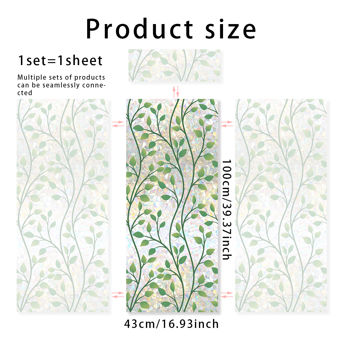 140g Weight Glass paster Home Textiles & Decor Type PVC Material Leaf Pattern Casual, Pastoral Style Casual Pastoral Leaf PVC Glass Paster Wall Art 175