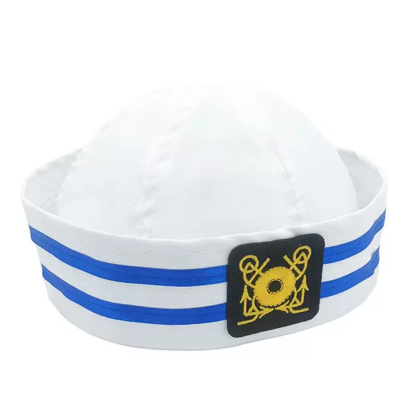 Hat Blue Striped Navy Hat suit Blue Pattern Dome Iron Anchor Sailor Hat Cross Border Amazon Hat