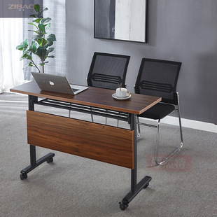 Office Desk Folding Table Spliceable Classroom Educational Institutions Rollover Conference Mobile Desk and Chair Combination Factory Straight Hair