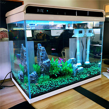 超白玻璃小鱼缸客厅 小型桌面家用水族箱 生态免换水金鱼缸