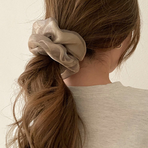 Simple temperament double-layer mesh large intestine hair band headband rubber band binding hair headband high-end autumn and winter headwear