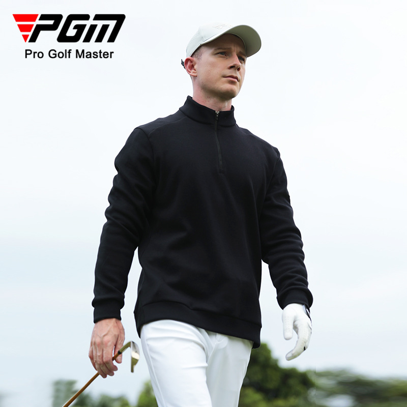 Áo khoác golf nam dài tay PGM kéo khóa cổ đứng giữ ấm thu đông — KUZ167-màu trắng, KUZ167-màu xanh hải quân, KUZ167-Màu đen, YF632-Màu đen