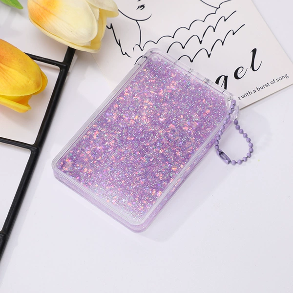 Purple square flow sand contains beads chain