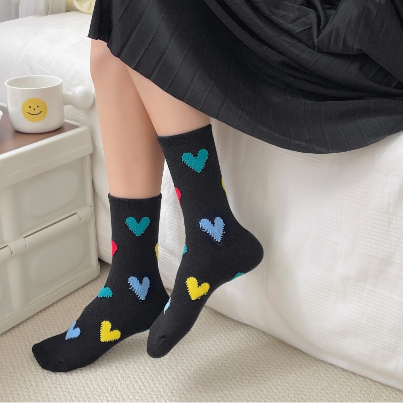 Unisex Cute Heart Shape Cotton Crew Socks A Pair display picture 2