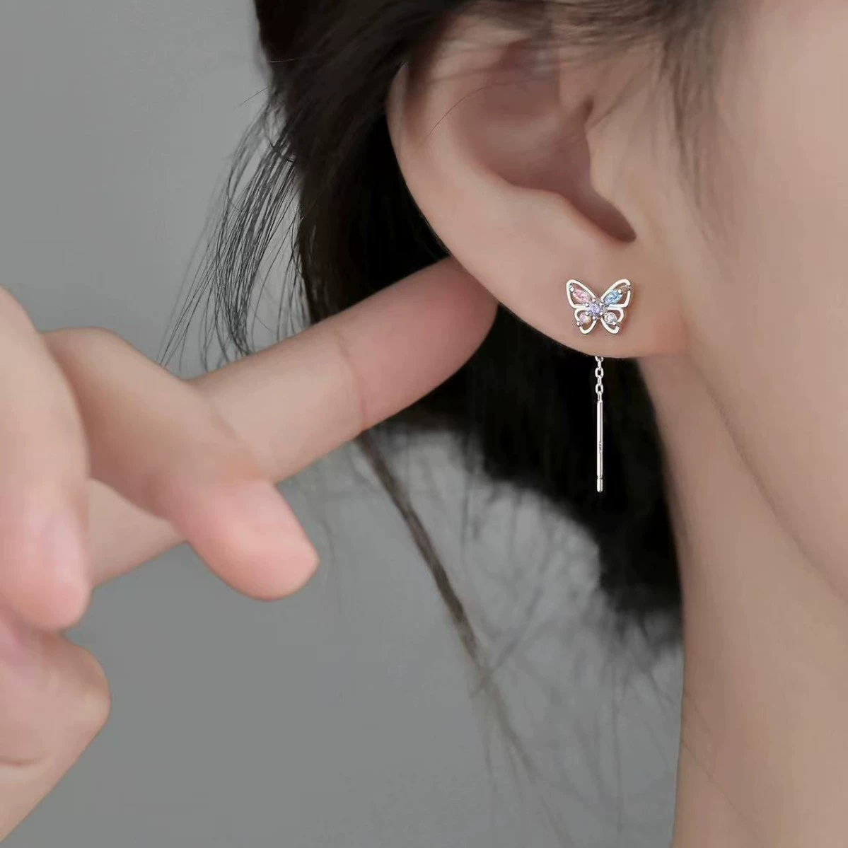 Серьги из латуни с вермикулитом, лёгкая люкс-стилистика, кулон-бабочка 8×5×2 см, 0,02 кг