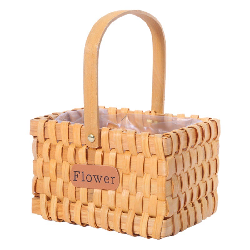 Бамбуковая плетеная корзина, цветочница, подставка для цветов, плетеная маленькая корзина для цветов, плетеный цветочный горшок, подарок для ребенка, ручная работа