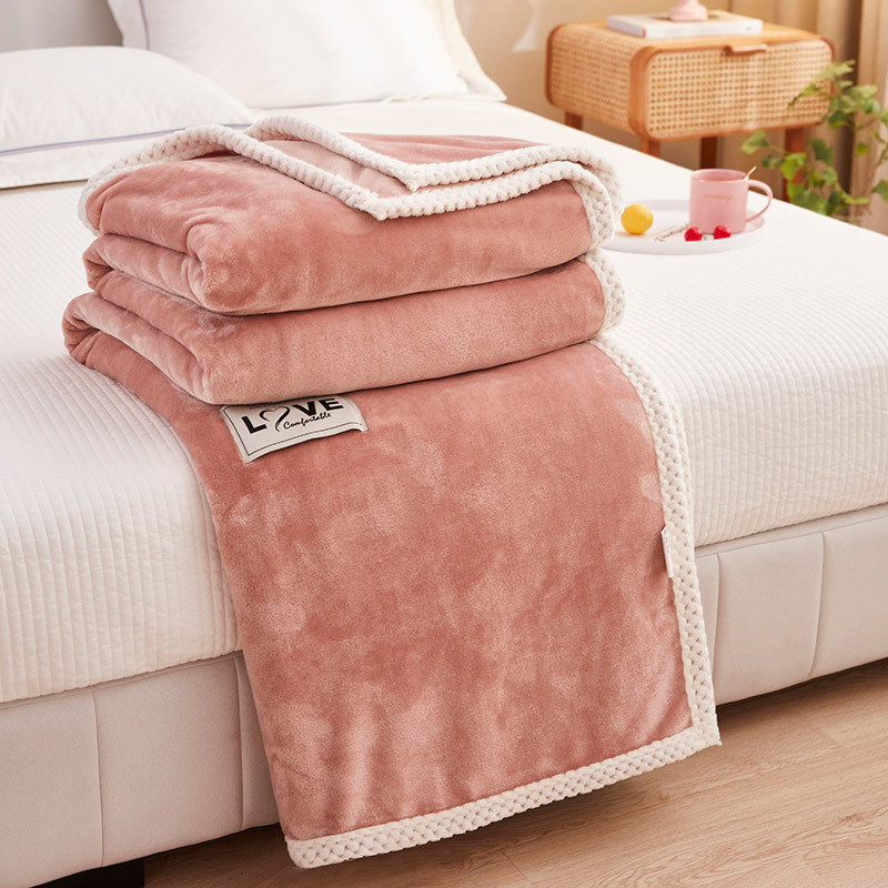 New Solid Color Milk Fleece Blanket, Thick Gift Blanket, Sofa Cover Blanket, Nap Blanket, Farley Fleece Blanket, Group Buying Wholesale