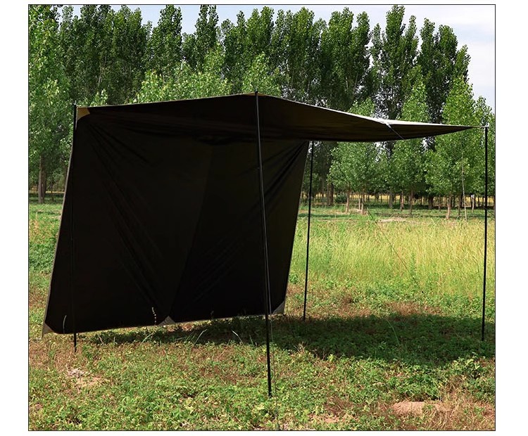 Black Rubber Canopy Thickened Curtain Camping Sun Protection Sunshade Outdoor Canopy Sunshade Rain Sunshade Canopy