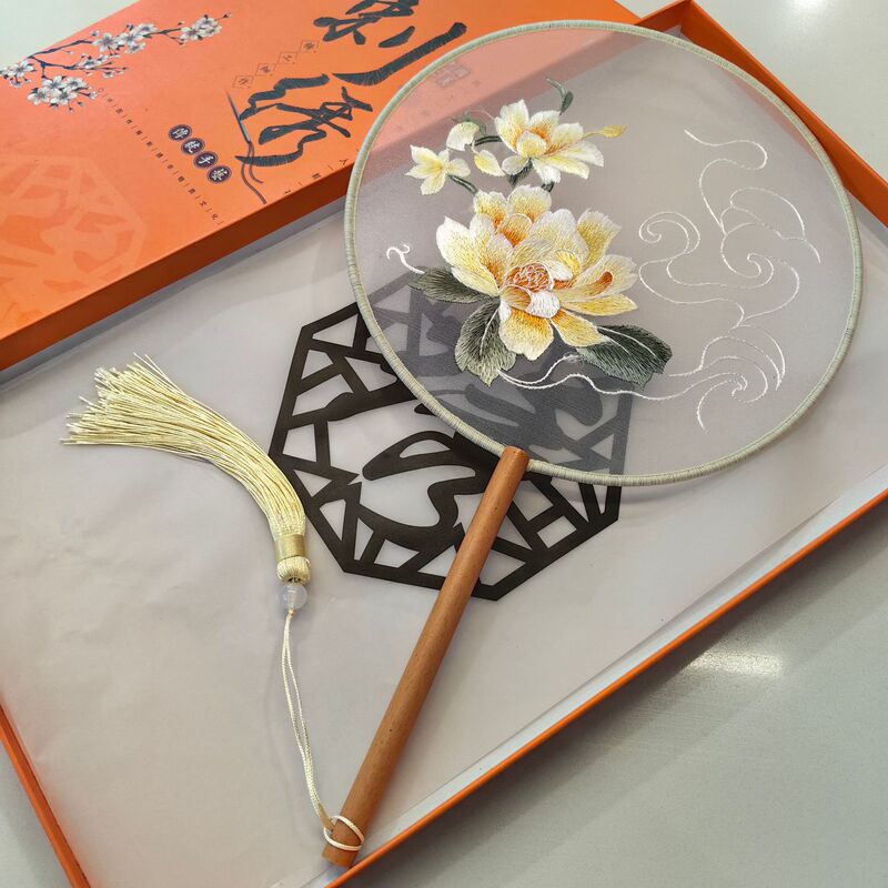 両面刺繍団扇古風扇子円扇刺繍扇子両面刺繍団扇蘇刺繍団扇漢服舞踏扇|undefined