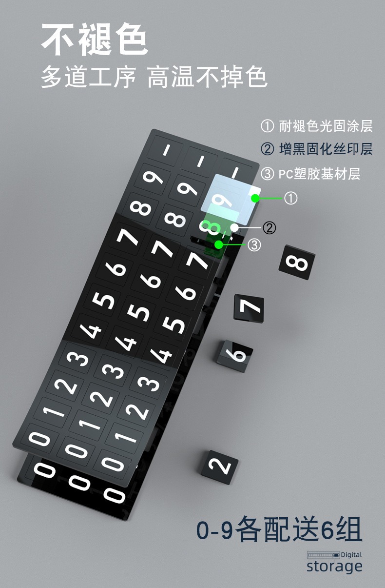 Car Parking Plate Alloy Temporary Parking Number Plate Zhongheng Hidden Luminous Moving Car Phone Number Plate