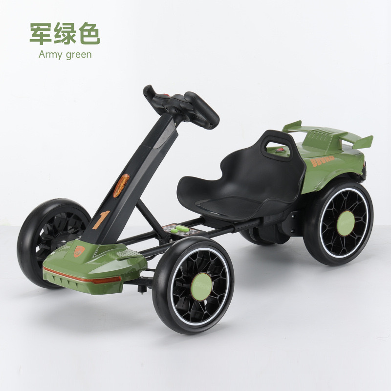 Carro eléctrico para niños sin instalación puede sentarse en cuatro ruedas, kart plegable para niños y niñas, coche de batería para bebés, control remoto portátil