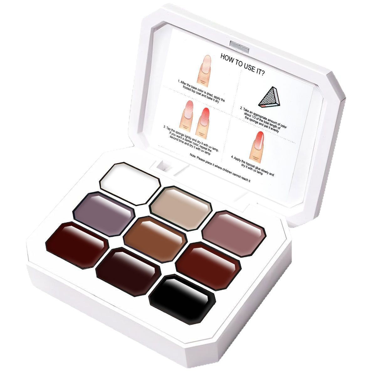 Nuevo Esmalte de Uñas en Gel con Patrón de Nueve Cuadrículas, Estilo Jardín de Monet, Degradado Macaron, Efecto Difuminado, Sin Necesidad de Limpiar, en Existencia