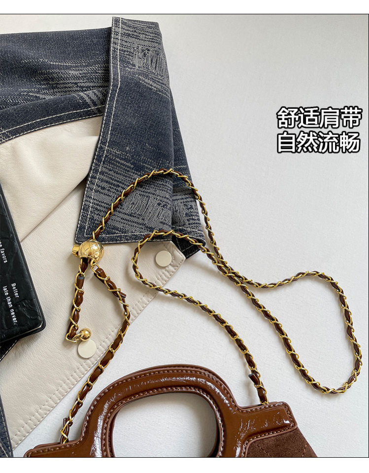 Túi đeo chéo nữ da lộn , kiểu dáng thanh lịch, có thể đeo vai hoặc xách tay — màu cà phê, màu kaki, màu nâu, nâu sẫm chi tiết 4