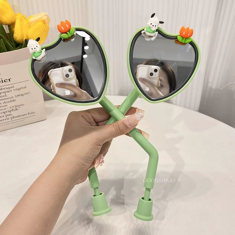 Зеркало заднего вида для электромобиля, большое поле зрения высокой четкости, зеркало заднего вида, милый мультяшный Taoling Yadi Emma, отражатель для аккумуляторного автомобиля