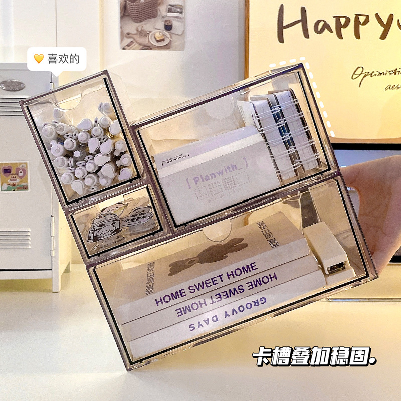 Caja de almacenamiento de cosméticos mesa de tocador máscara de cuidado de la piel lavado y acabado cesta de almacenamiento caja acrílica transparente