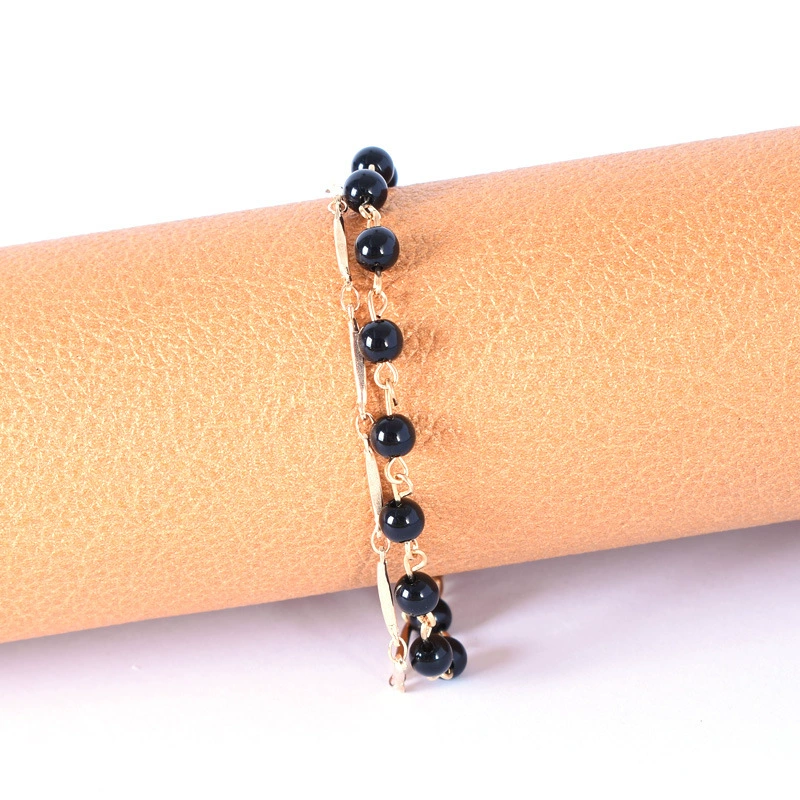 Beach ankle bracelet, beaded bracelet handmade, Korean style, simple and elegant design