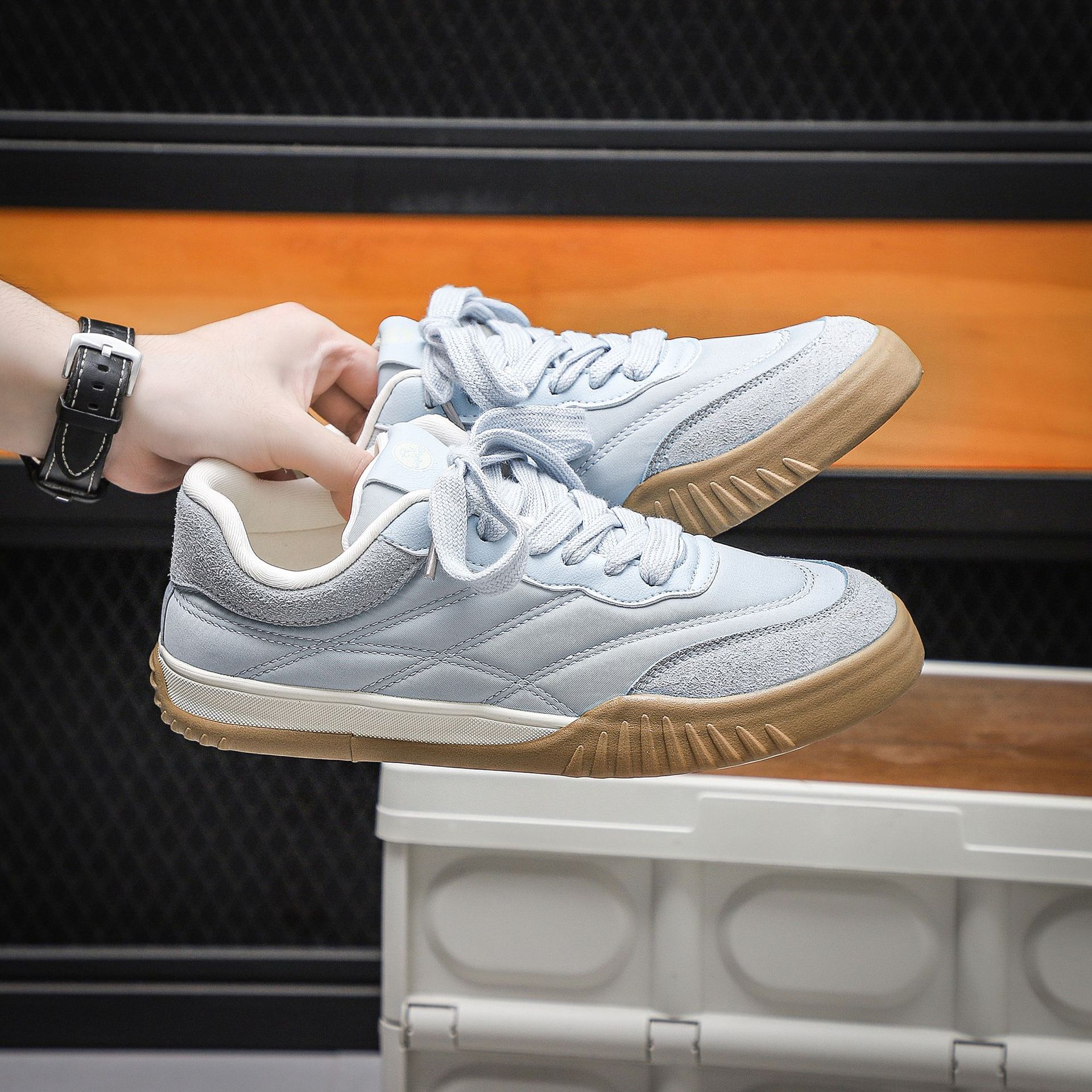 Zapatos de lona para hombres 2025 primavera nuevo estilo explosivo diario versátil zapatos de skate casuales para hombres tres veces vulcanizados zapatos de hombre image 8