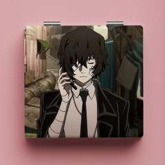 Litterateur Wild Dog Small Mirror Student Portable Foldable Dual-Sided Mirror Mini INS Flip Mirror Makeup Mirror