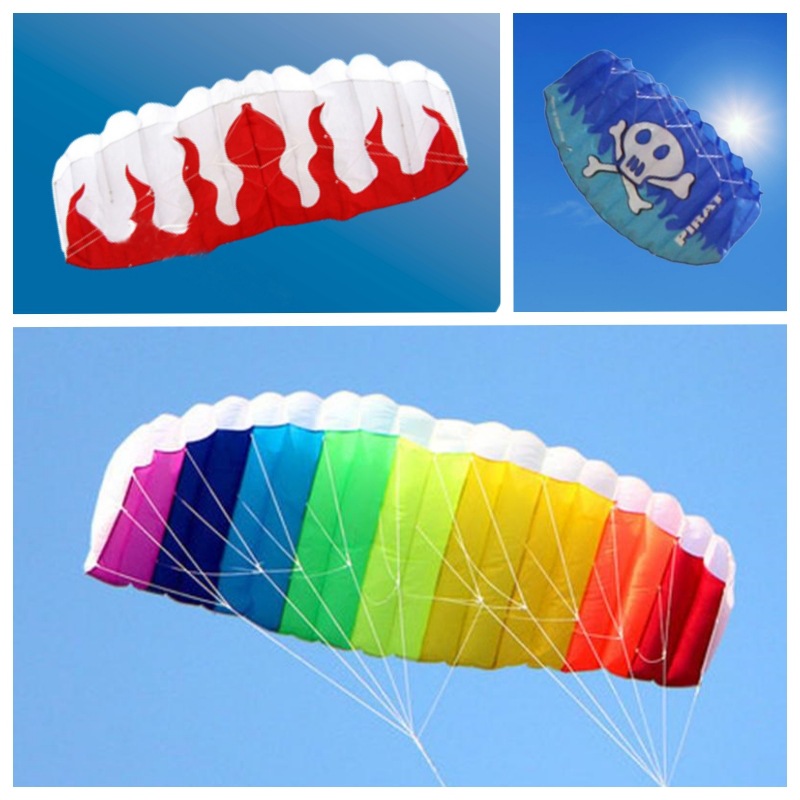 潍坊风筝新款外贸软体伞双线特技风筝亚马逊跨境软体彩虹伞火焰伞