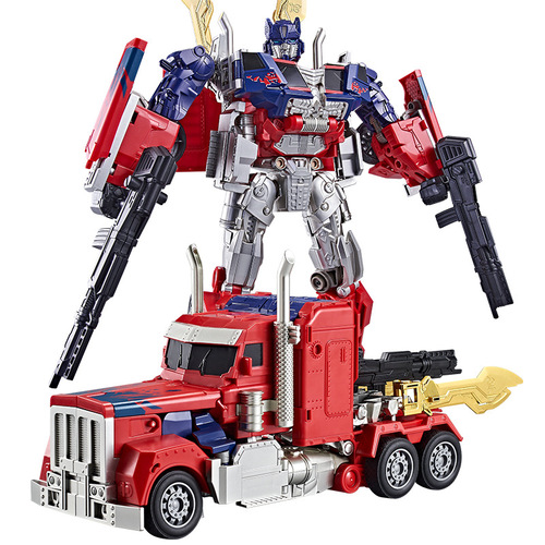 Children's Transformation Toy 5 Oversized King Kong Optimus Car Pillar Warrior Robot Model Hand Figure Boy Car 6 Years Old