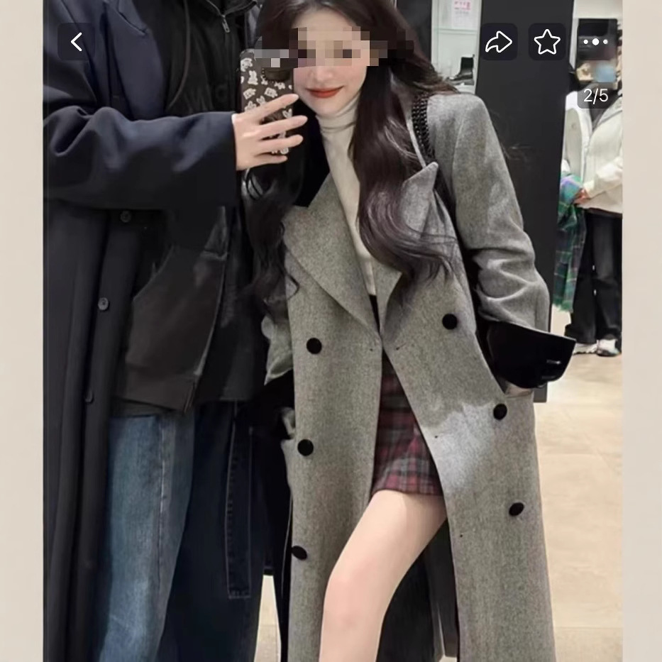 Woolen velvet trench coat
