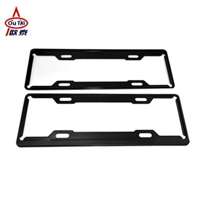 License plate holder/license plate holder bracket imported license plate bracket - new-traffic-regulations-license-plate-frame-aluminum-leather-black-front-and-rear-2