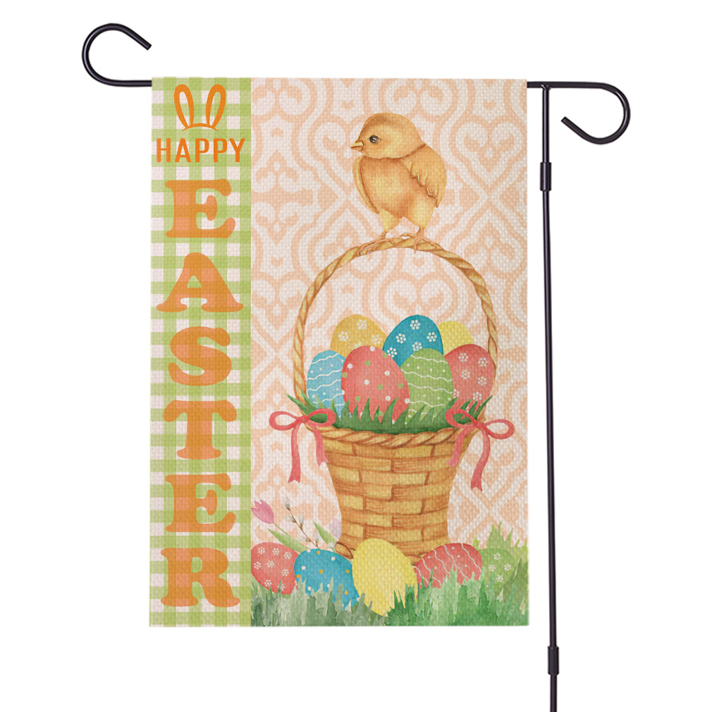 亚马逊新款花园旗户外装饰旗帜挂旗复活节装饰吊旗厂家批发旗子