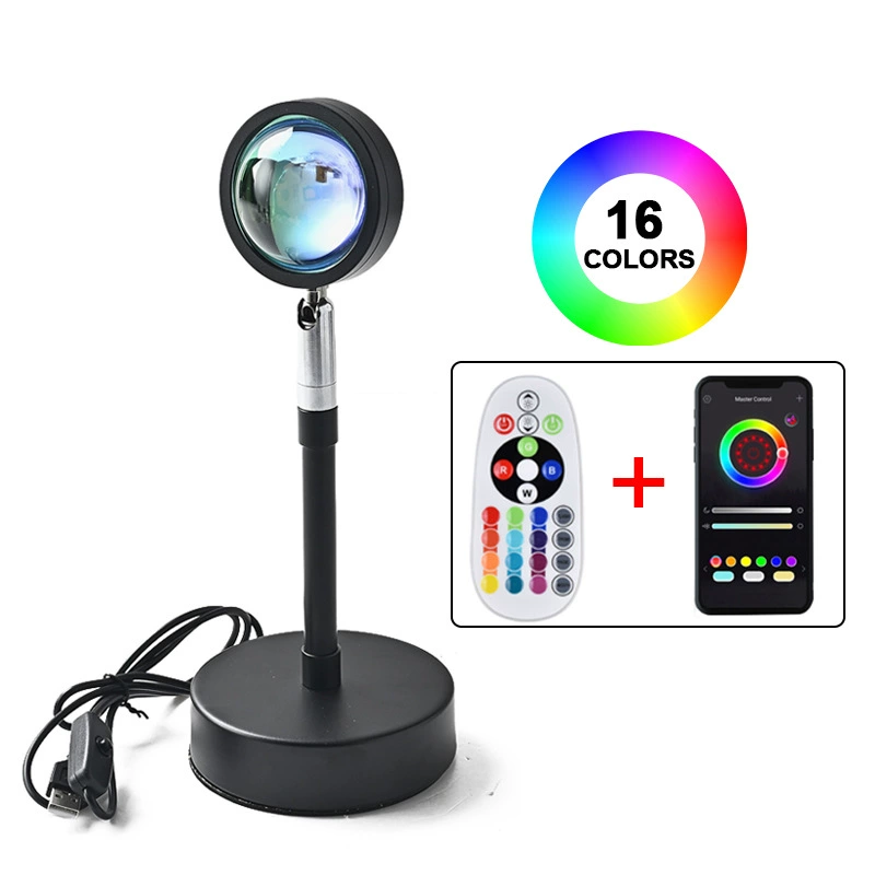 Светильник RGB Sunset Lamp Cross - Border для онлайн-сегмента, интернет-лампа, мерцание закатного света, живые дни, без настройки атмосферы