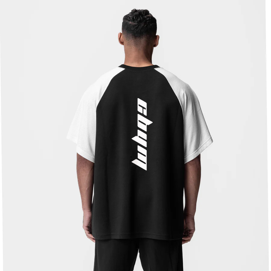 Nueva Camiseta deportiva masculina de manga corta de verano de Código Europeo waffle empalma malla seca y transpirable tendencia transfronteriza masculina