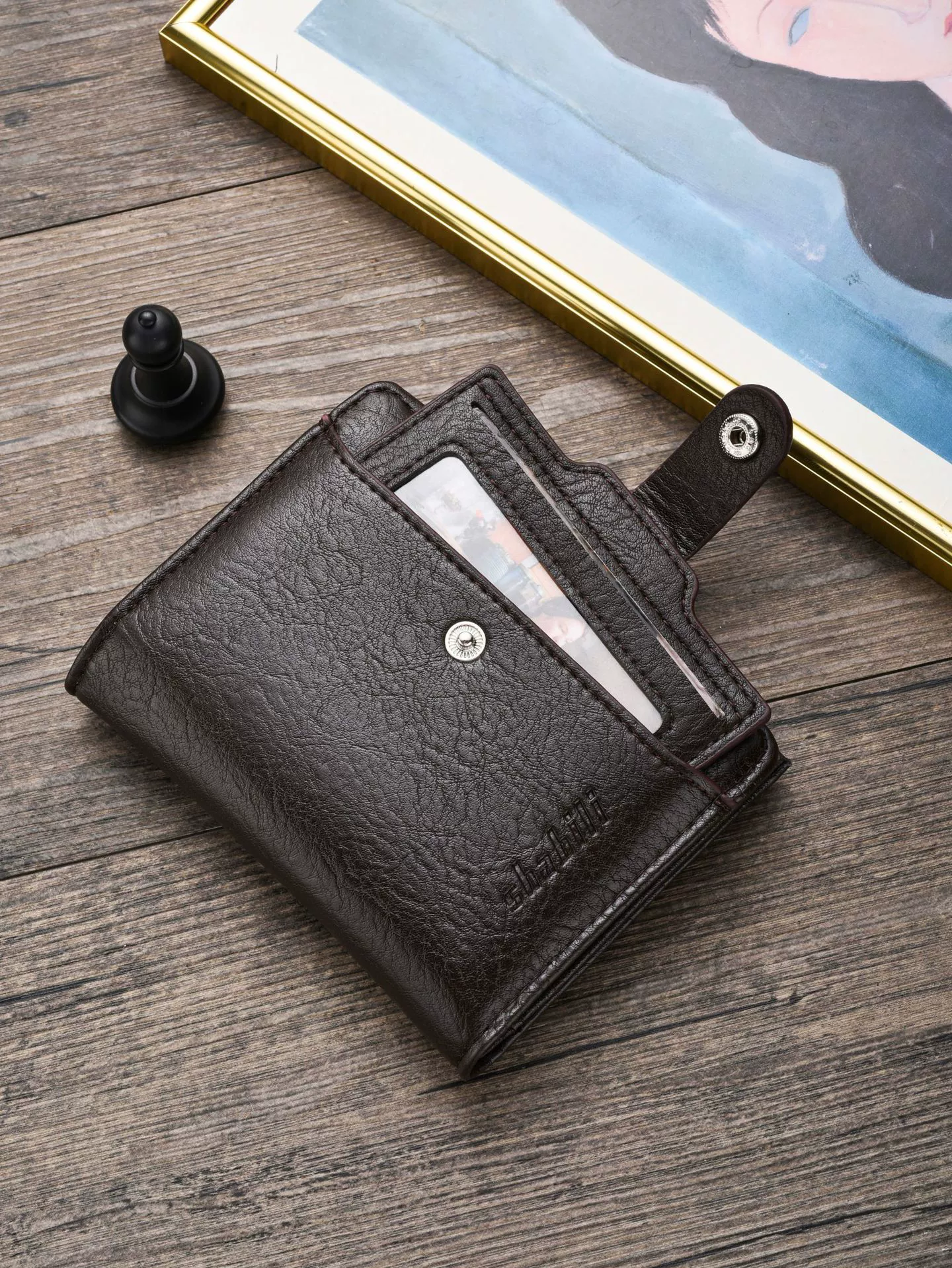 Short wallet, bag with zipper, capacious universal card holder