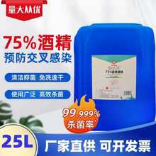 现货批发酒精75度医用大桶25L乙醇消毒液75%免洗消毒皮肤清洁