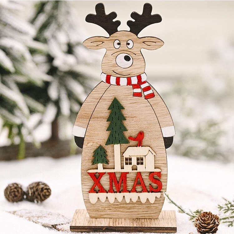 クロスボーダー新製品クリスマス装飾小さな雪だるま木製装飾品デスクトップカウンタークリスマスツリーシーン雰囲気アレンジメント|undefined