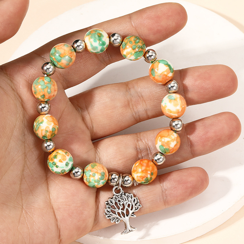 Bohemian Tree Alloy Natural Stone Beaded Plating Bracelets 1 Piece display picture 5