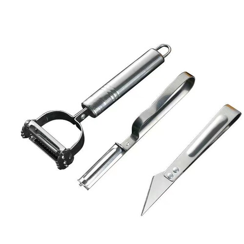Stainless steel peeling knife potato peeler planer set three-piece multifunctional kitchen supplies melon and fruit scraper