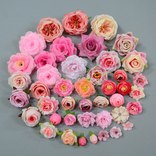 仿真花粉色绢花头饰汉服裙摆花帽花古风汉服簪花DIY手工配件女神