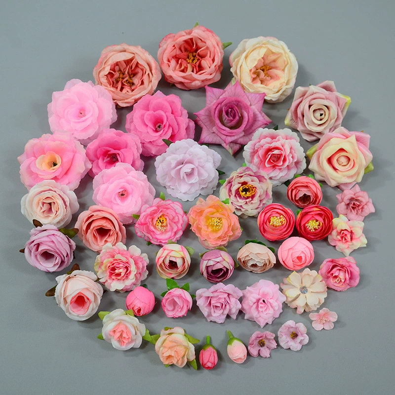 Имитация цветов розовый шелковый цветочный головной убор Hanfu юбка цветочная шляпа