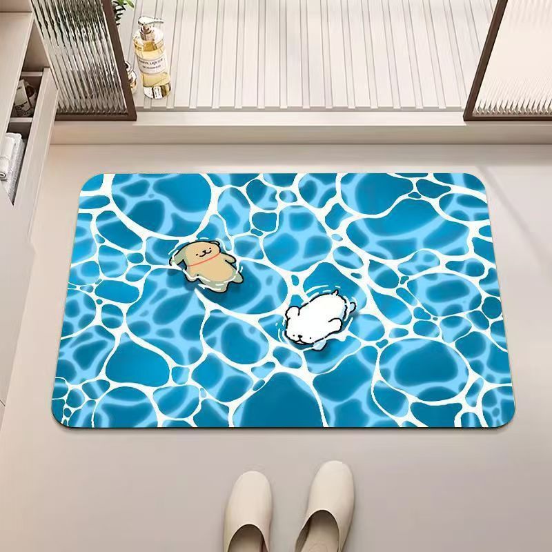 漫画珪藻泥フロアマット、浴室トイレフロアマット、滑り止めフロアマット、耐摩耗性、汚れ防止フロアマット、お手入れが簡単なフロアマット|undefined