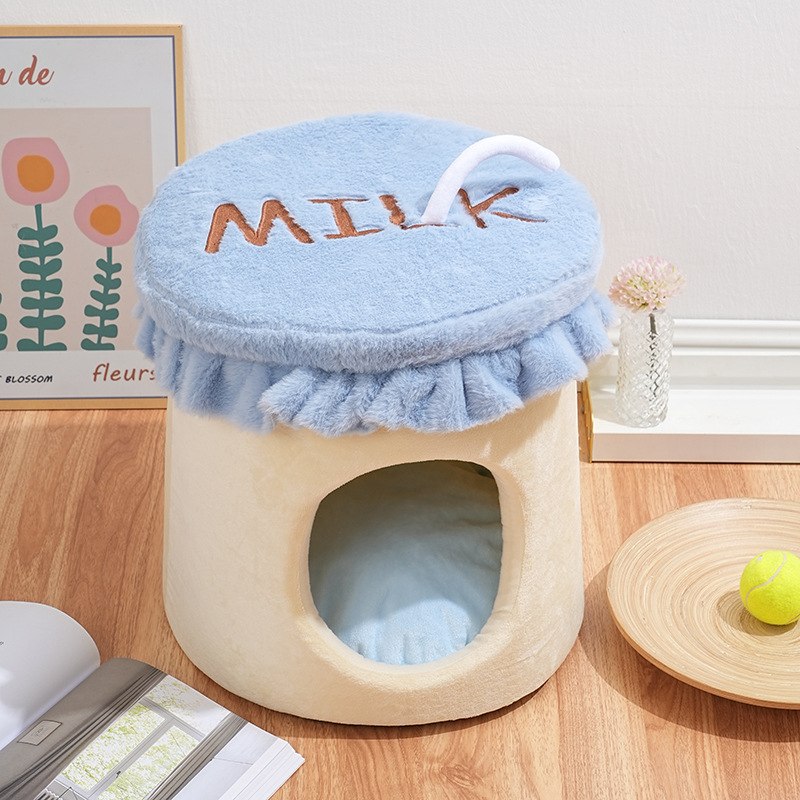 牛奶杯猫窝冬季保暖四季通用封闭式猫咪床屋冬天狗窝宠物保暖用品