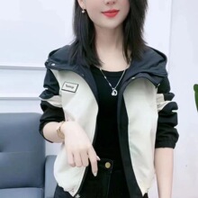 女装小个子拼色外套上衣女2024新款韩版宽松显瘦减龄设计感上衣潮