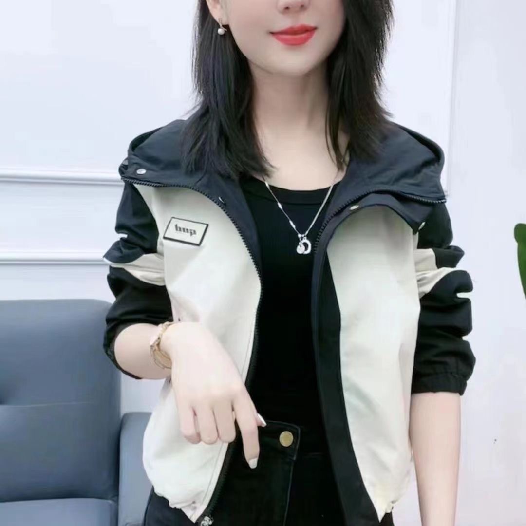 女装小个子拼色外套上衣女2024新款韩版宽松显瘦减龄设计感上衣潮